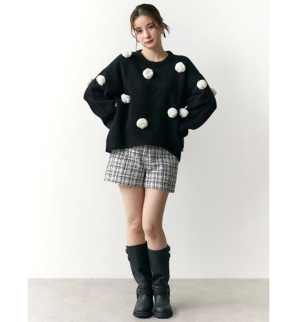 CALNAMUR「バラモチーフニット」|ニット・セーター|