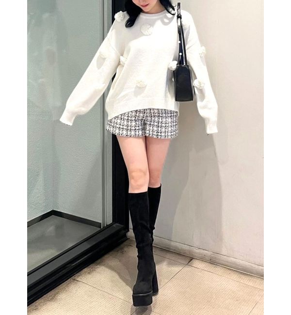 CALNAMUR「バラモチーフニット」|ニット・セーター|