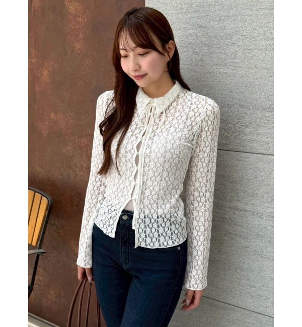 dazzlin「シュリンクレースコンパクトシャツ」|シャツ・ブラウス|