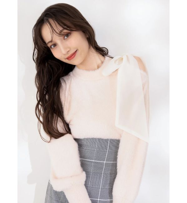 dazzlin「ワンショルミニシャギーニットトップス」|ニット・セーター|