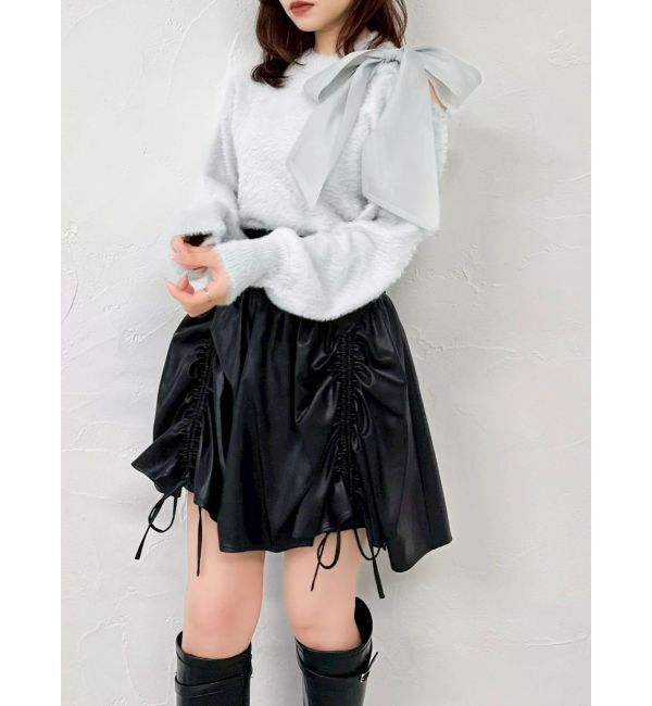 dazzlin「ワンショルミニシャギーニットトップス」|ニット・セーター|