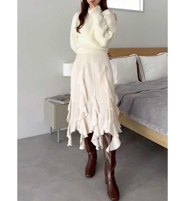 dazzlin「ワンショルミニシャギーニットトップス」|ニット・セーター|