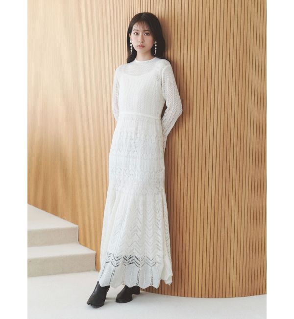 MERCURYDUO「モヘヤニットスカシアミワンピース」|ワンピース|