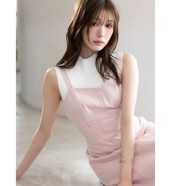 MERCURYDUO「デニムフィットアンドフレアバックレースアップジャン」|ワンピース|