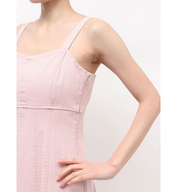 MERCURYDUO「デニムフィットアンドフレアバックレースアップジャン」|ワンピース|