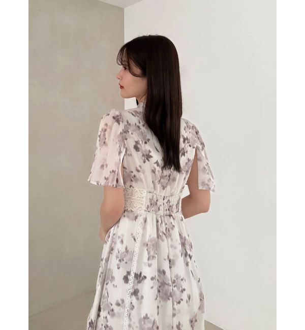 MERCURYDUO「シャイニープリントレースブロッキングワンピース」|ワンピース|