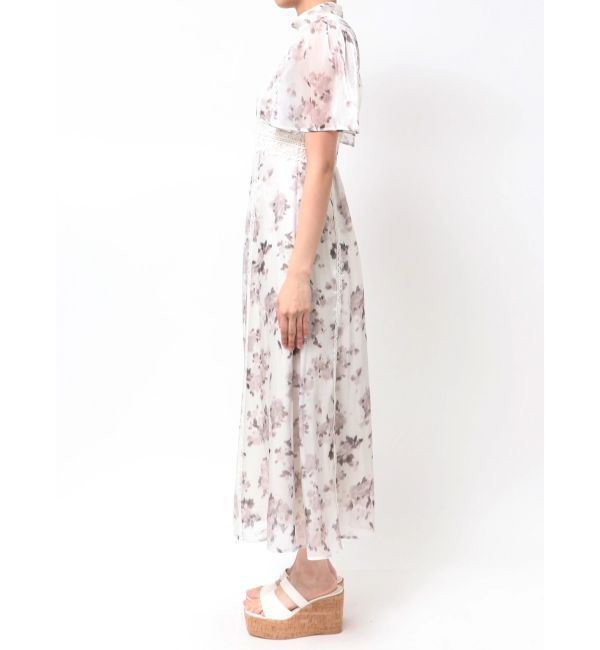 MERCURYDUO「シャイニープリントレースブロッキングワンピース」|ワンピース|