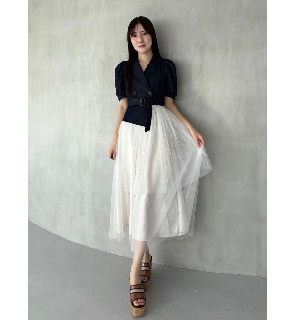 MERCURYDUO「ジャケットドッキングワンピース」|ワンピース|