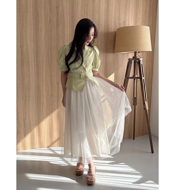 MERCURYDUO「ジャケットドッキングワンピース」|ワンピース|