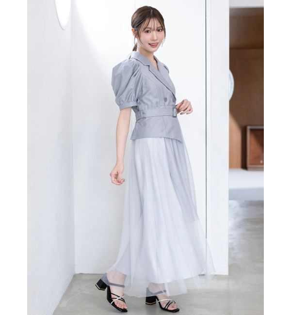 MERCURYDUO「ジャケットドッキングワンピース」|ワンピース|