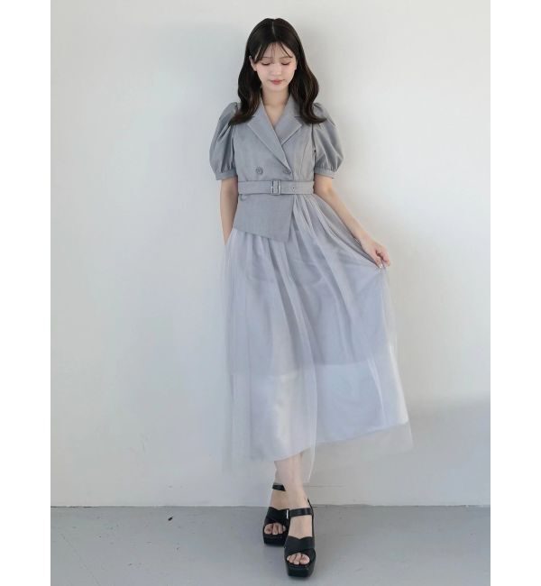 MERCURYDUO「ジャケットドッキングワンピース」|ワンピース|