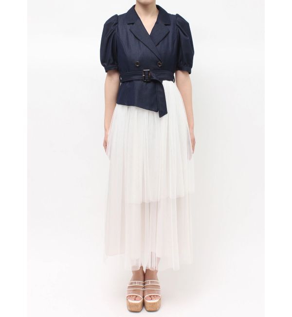 MERCURYDUO「ジャケットドッキングワンピース」|ワンピース|