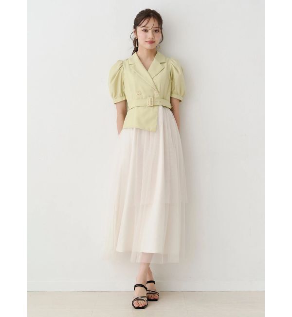 MERCURYDUO「ジャケットドッキングワンピース」|ワンピース|