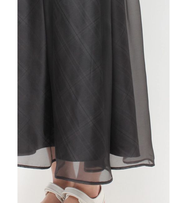 MERCURYDUO「チェックシアーレイヤードキャミワンピース」|ワンピース|