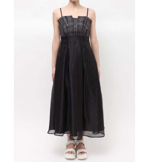 MERCURYDUO「チェックシアーレイヤードキャミワンピース」|ワンピース|