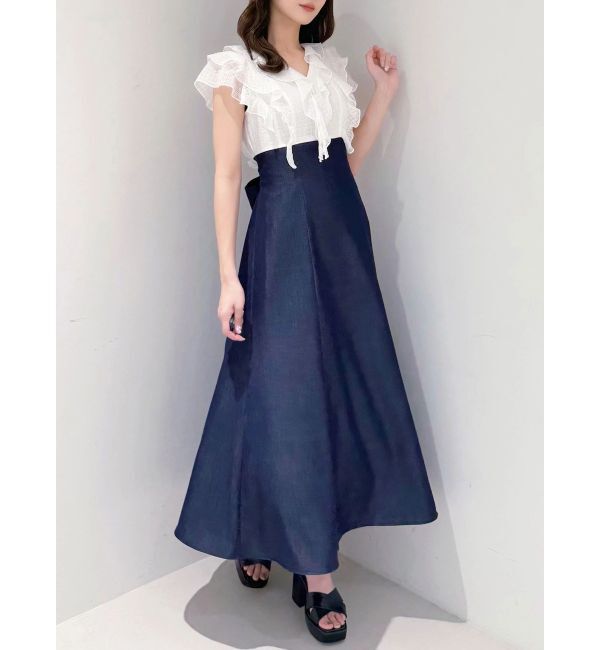 MERCURYDUO「2WAYラッフルブラウスドッキングワンピース」|ワンピース|