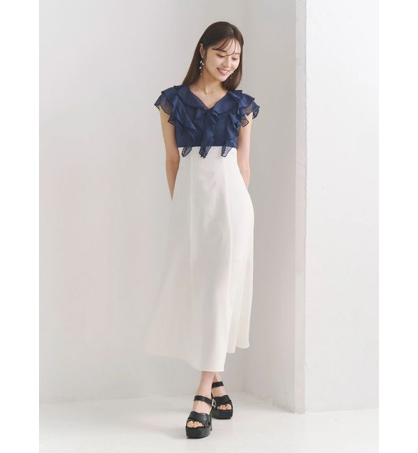 MERCURYDUO「2WAYラッフルブラウスドッキングワンピース」|ワンピース|