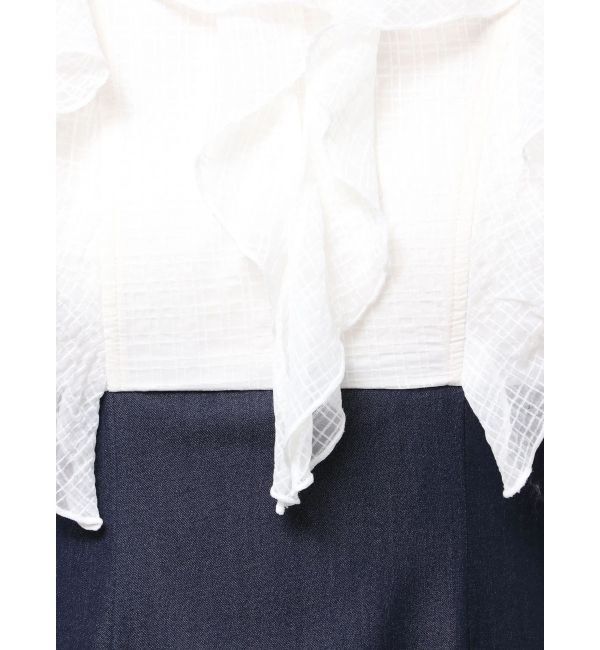 MERCURYDUO「2WAYラッフルブラウスドッキングワンピース」|ワンピース|