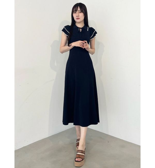 MERCURYDUO「ポロ衿ラッフルニットワンピース」|ワンピース|