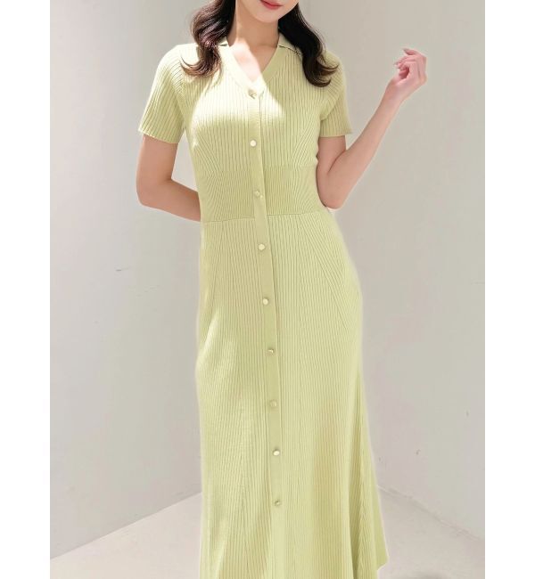 MERCURYDUO「ワイドリブスキッパーニットワンピース」|ワンピース|