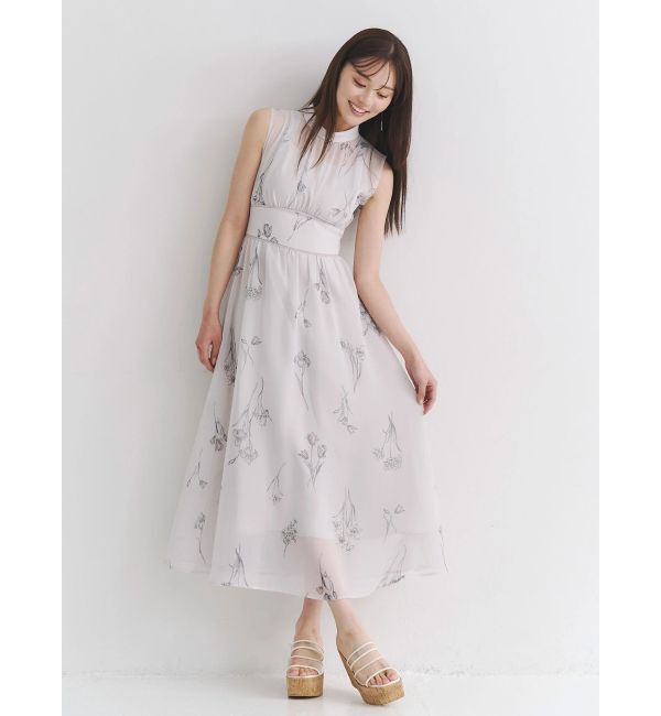 MERCURYDUO「花柄バックレースアップワンピース」|ワンピース|