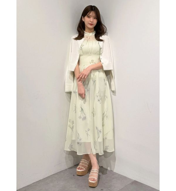 MERCURYDUO「花柄バックレースアップワンピース」|ワンピース|