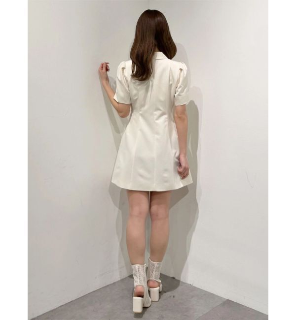 MERCURYDUO「ハーフスリーブフィットアンドフレアジャケットワンピース」|ワンピース|