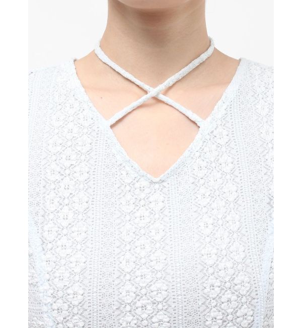 MERCURYDUO「カットレースブロッキングマーメイドワンピース」|ワンピース|