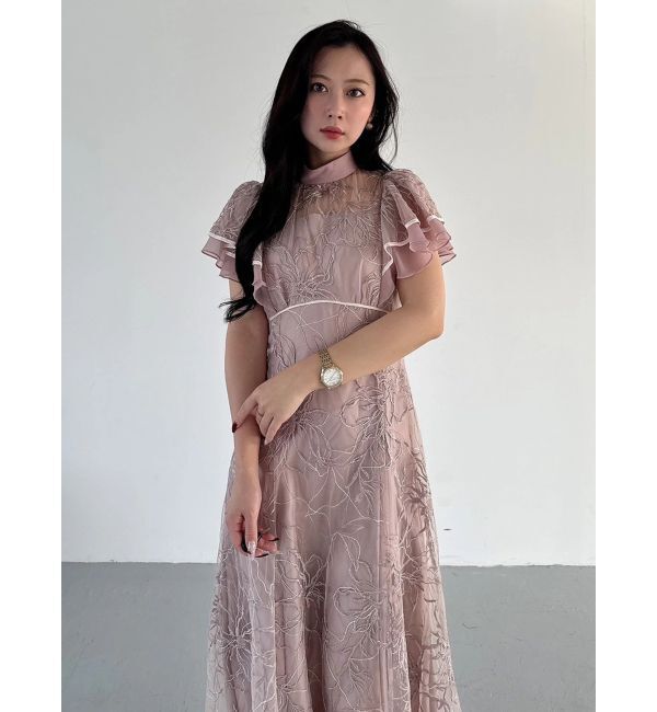 MERCURYDUO「エンブロイダリーラッフルワンピース」|ワンピース|