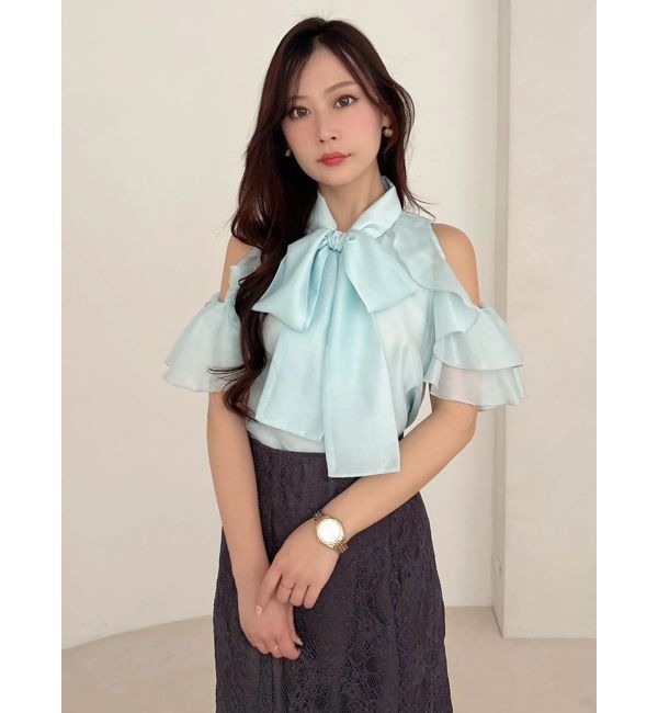 MERCURYDUO「アメスリラッフルボウタイブラウス」|シャツ・ブラウス|