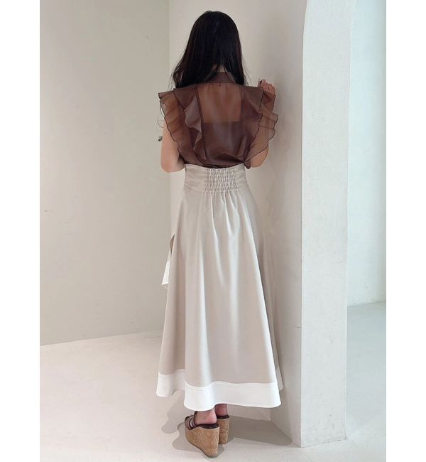 MERCURYDUO「バイカラーフレアスカート」|スカート|