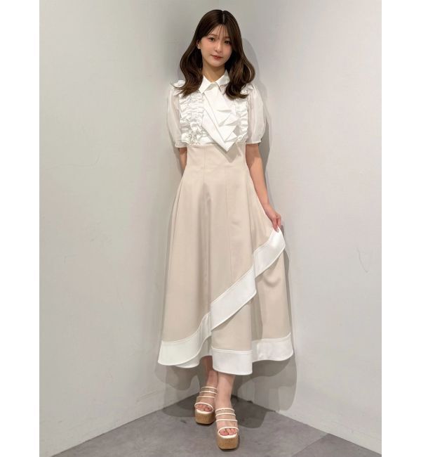 MERCURYDUO「バイカラーフレアスカート」|スカート|