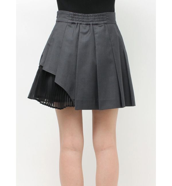 MERCURYDUO「異素材切替プリーツミニスカパン」|スカート|