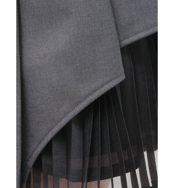 MERCURYDUO「異素材切替プリーツミニスカパン」|スカート|