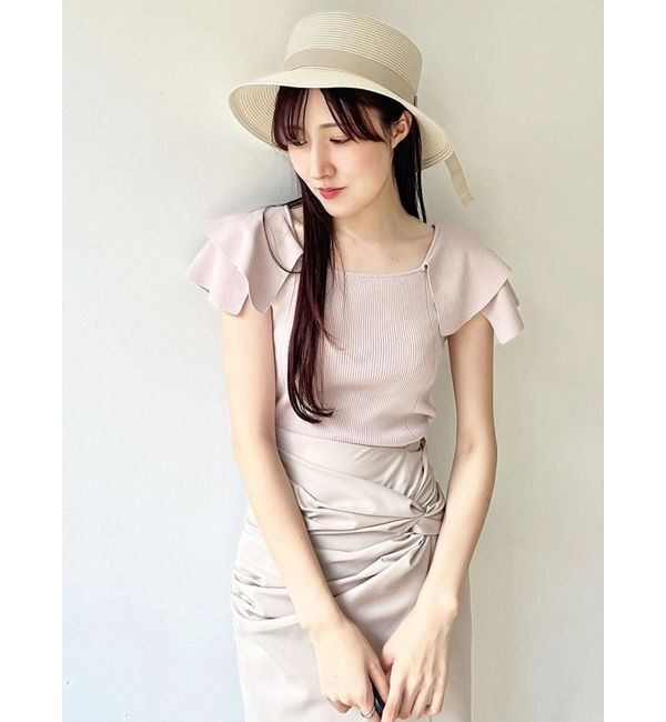 MERCURYDUO「ウォッシャブルブレードツバ広カンカン帽」|ストローハット|