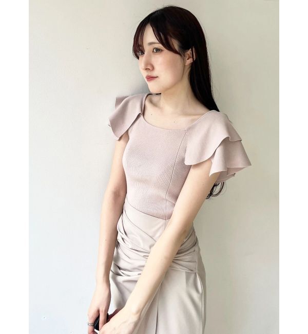 MERCURYDUO「ダブルラッフルコンパクトニット」|ニット・セーター|