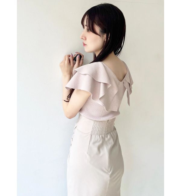 MERCURYDUO「ダブルラッフルコンパクトニット」|ニット・セーター|