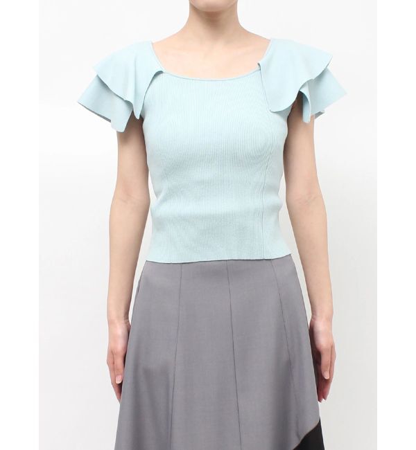 MERCURYDUO「ダブルラッフルコンパクトニット」|ニット・セーター|