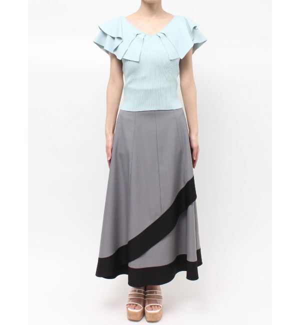 MERCURYDUO「ダブルラッフルコンパクトニット」|ニット・セーター|