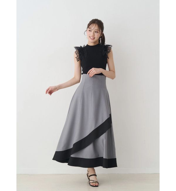 MERCURYDUO「異素材フリルボトルニット」|ニット・セーター|