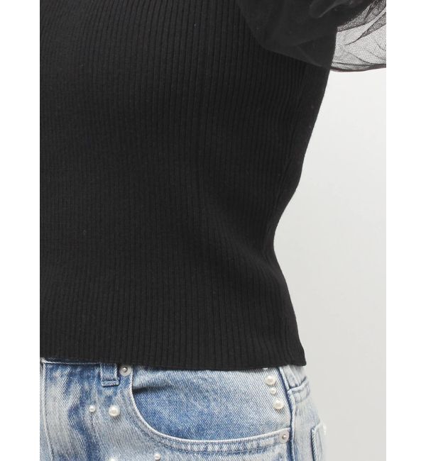 MERCURYDUO「チュールギャザー使いニット」|ニット・セーター|