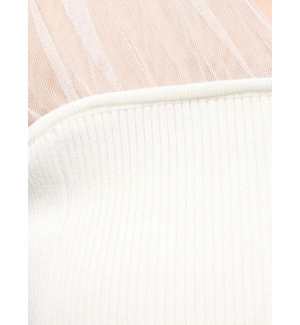 MERCURYDUO「チュールギャザー使いニット」|ニット・セーター|