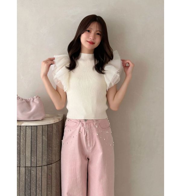 MERCURYDUO「ボリュームチュールフリルニット」|ニット・セーター|