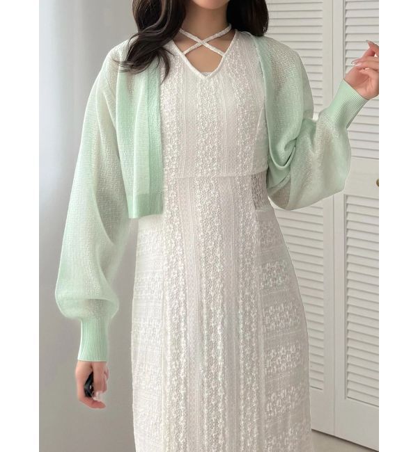 MERCURYDUO「シアーボレロカーディガン」|カーディガン|ミントグリーン