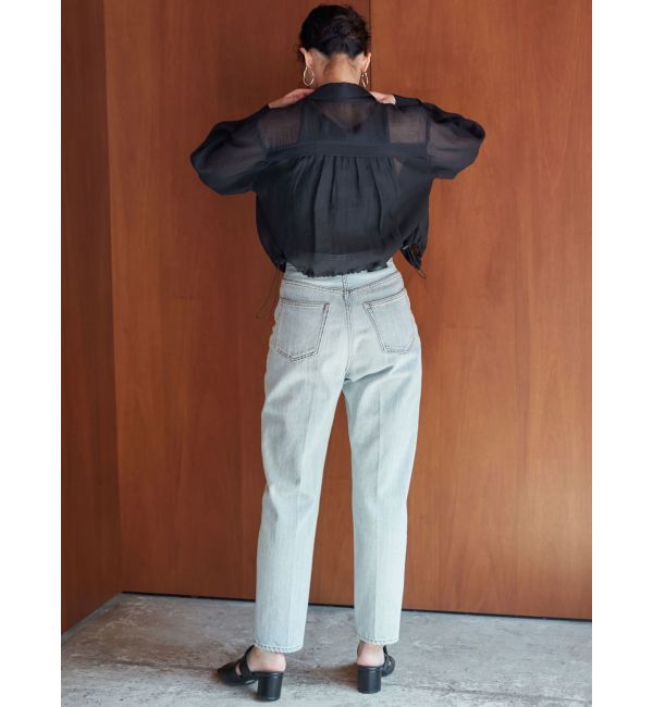 LAGUNAMOON「ウエストアシンメトリーデニムパンツ」|デニム|