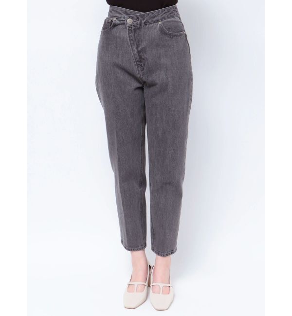 LAGUNAMOON「ウエストアシンメトリーデニムパンツ」|デニム|