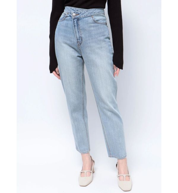 LAGUNAMOON「ウエストアシンメトリーデニムパンツ」|デニム|