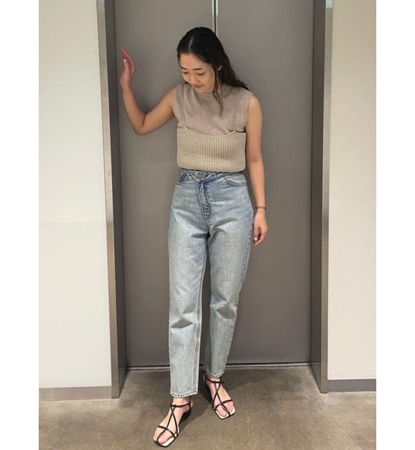 LAGUNAMOON「ウエストアシンメトリーデニムパンツ」|デニム|