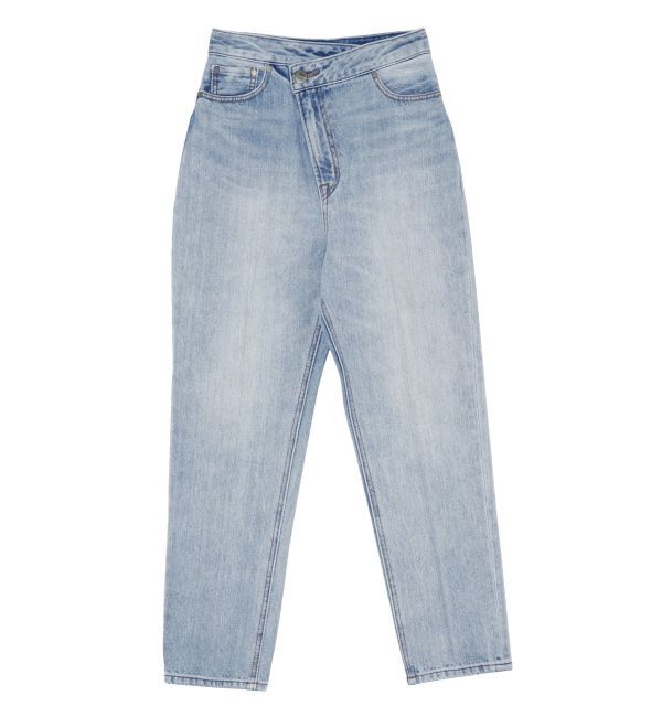LAGUNAMOON「ウエストアシンメトリーデニムパンツ」|デニム|アイスブルー