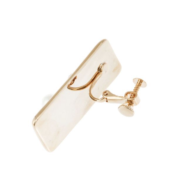 LAGUNAMOON「LADYフェイクパールビジュースクエアイヤリング」|イヤリング|